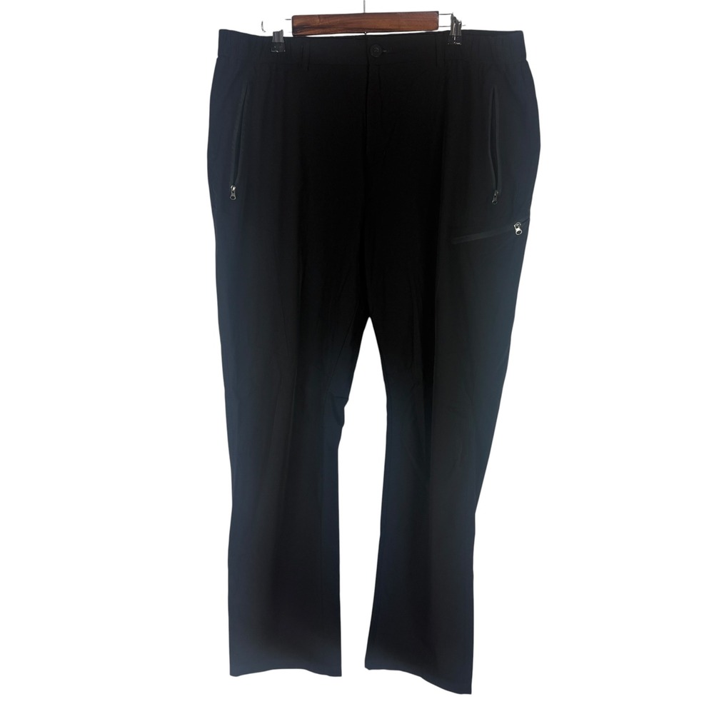 Men's 3XL 38x32 Black Technical Hiking Pants Stretch Nylon Spandex Cargo Pockets
